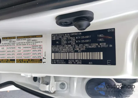 2020 Lexus Nx из США, поврежденный, VIN JTJDARBZ4L2177462